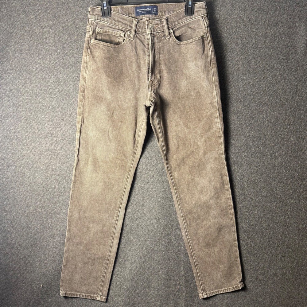 Abercrombie & Fitch Mens 29x30 Straight Leg Jeans Brown Vintage Stretch Denim